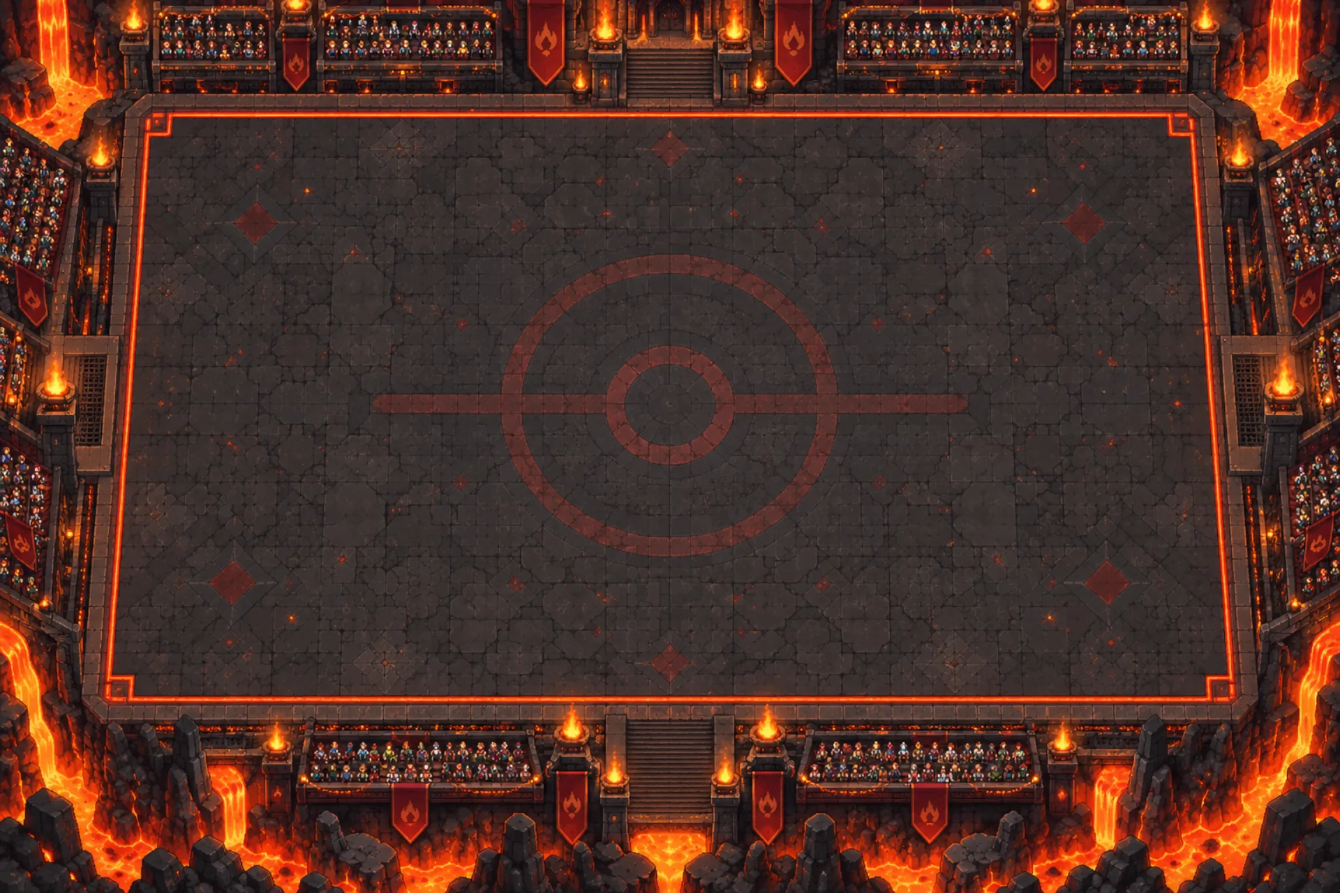 Cinder Crater arena layout