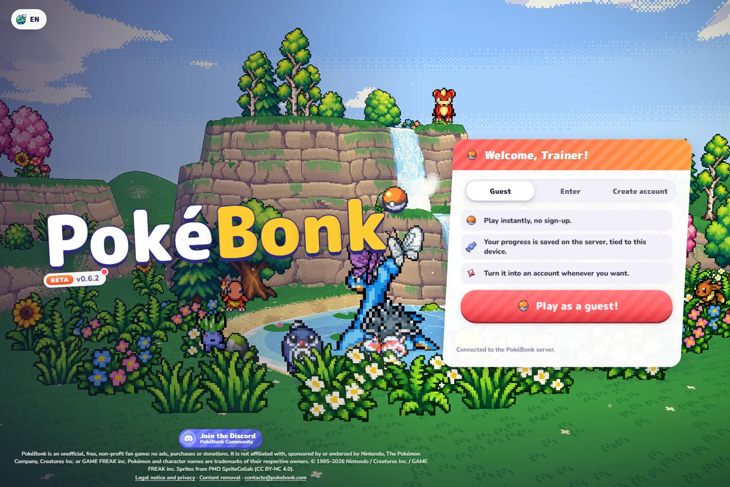 Original English Guest entry screen